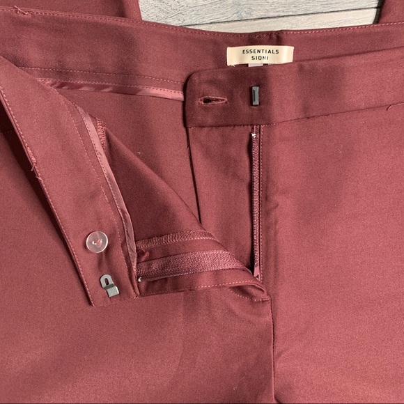 Essentials Sioni Dress Pants Size 10 Maroon/Wine - Picture 9 of 12